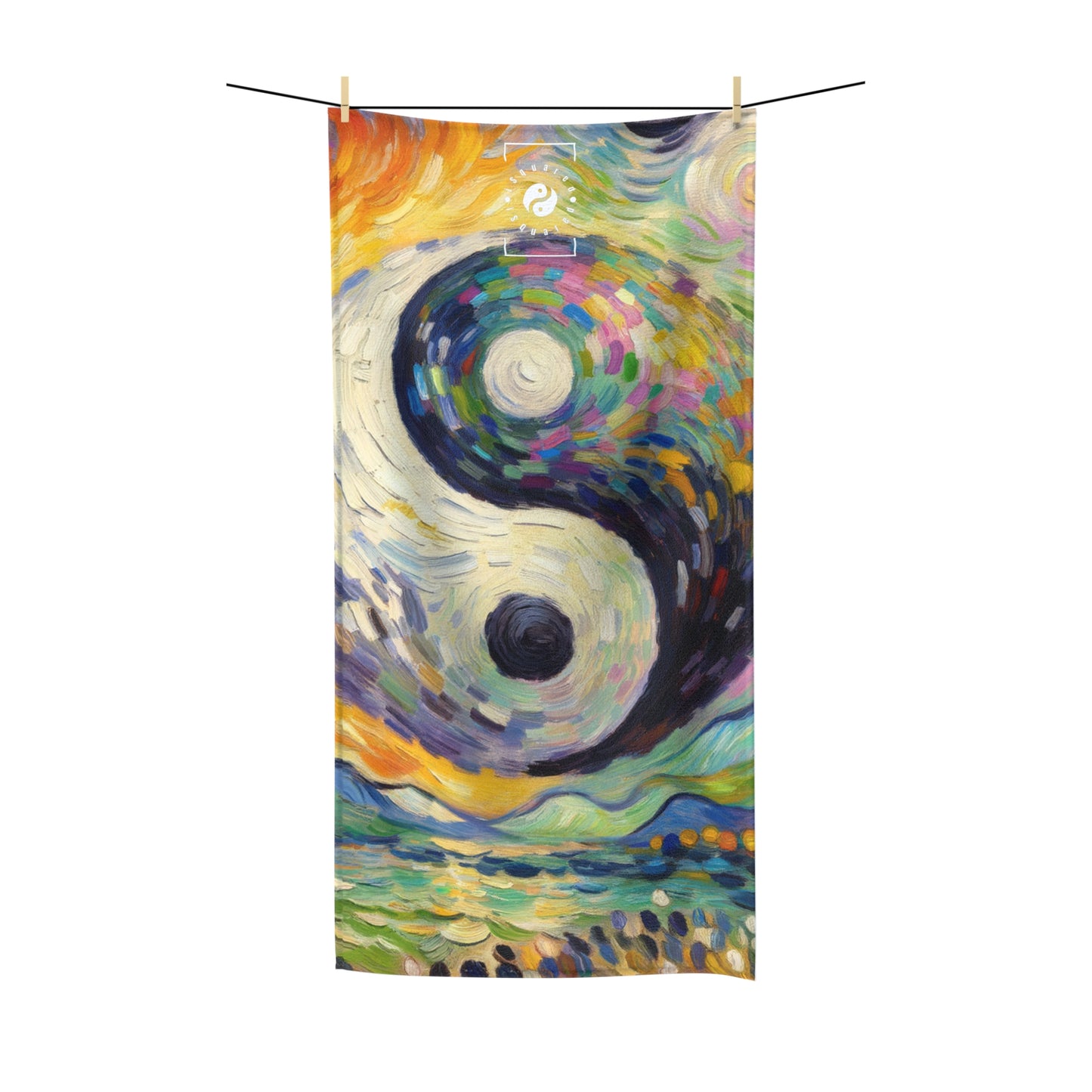 "Spectral Duality: An Impressionist Balance" - All Purpose Yoga Towel