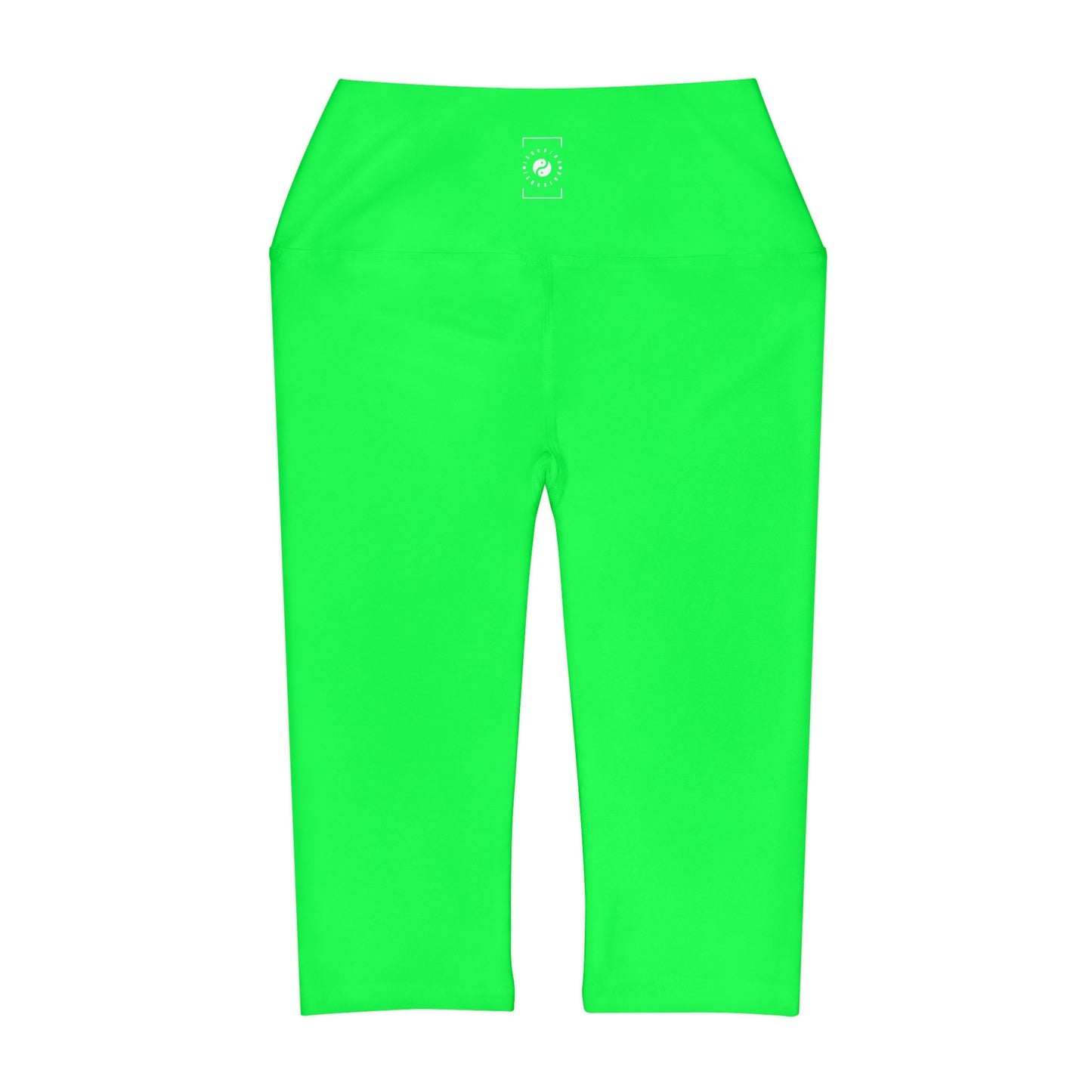 #0FFF50 Neon Green - High Waisted Capri Leggings