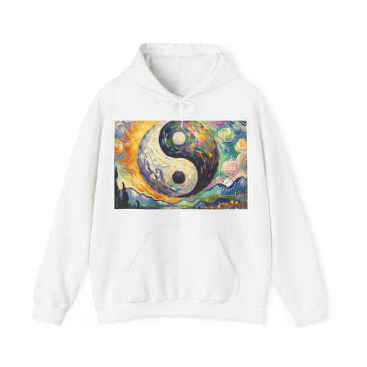 "Spectral Duality: An Impressionist Balance" - Hoodie