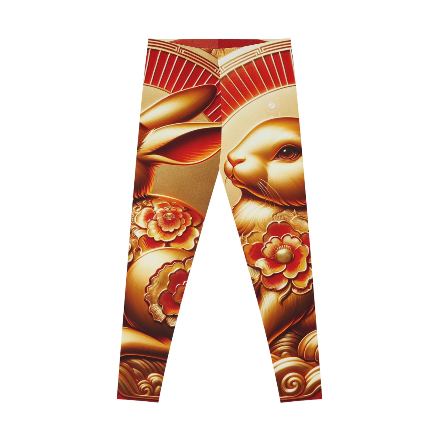 "Golden Blessings: Lunar Rabbit's Resplendence" - Unisex Tights