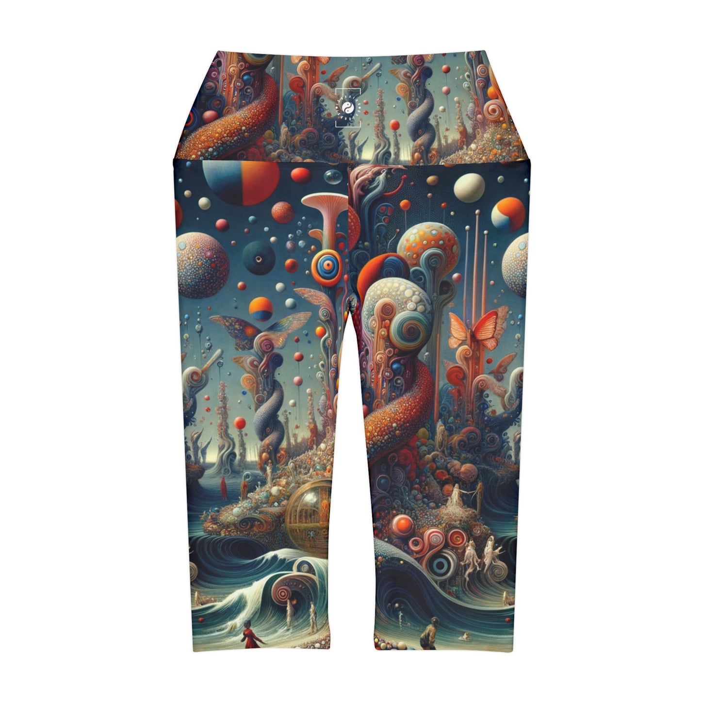 Kaleidoscopic Eden - High Waisted Capri Leggings