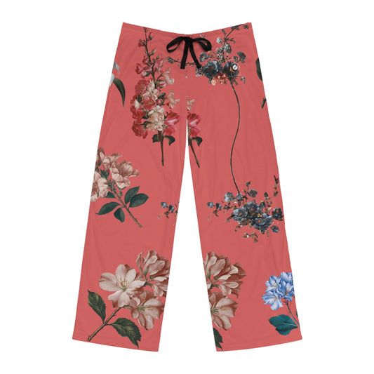 Botanicals on Coral - men's Lounge Pants