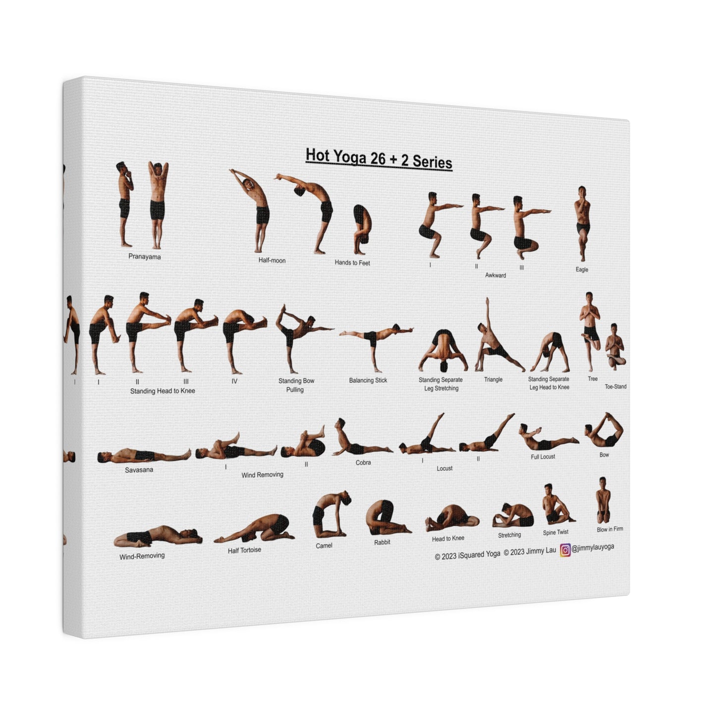 Hot Yoga 26+2 Practice Card Premium Printed Canvas