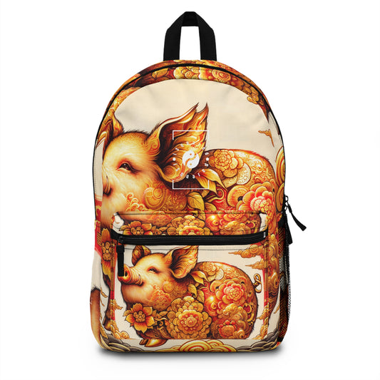 "Golden Prosperity: The Divine Boar Celebration" - Backpack