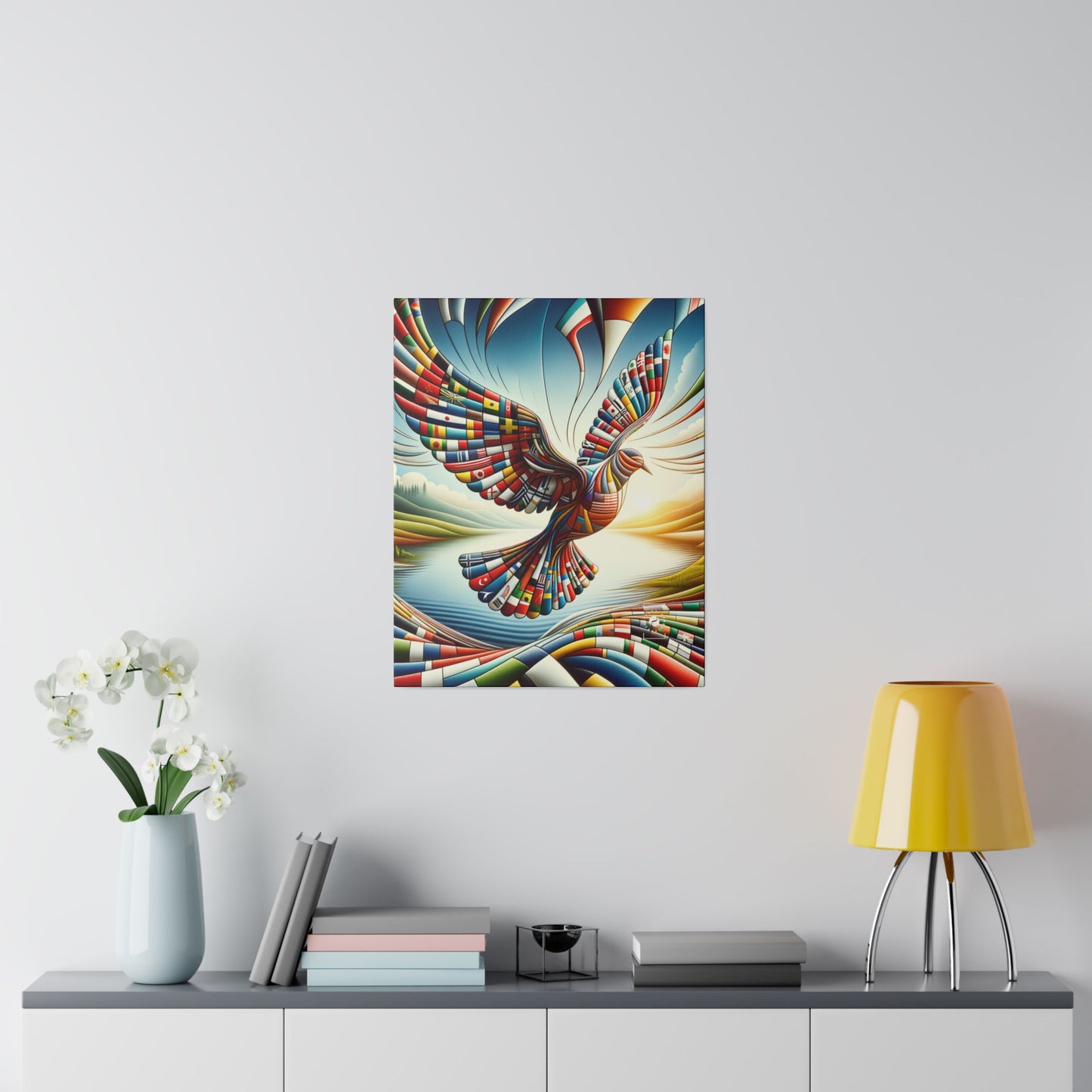 "Global Tapestry of Tranquility" - Art Print Canvas