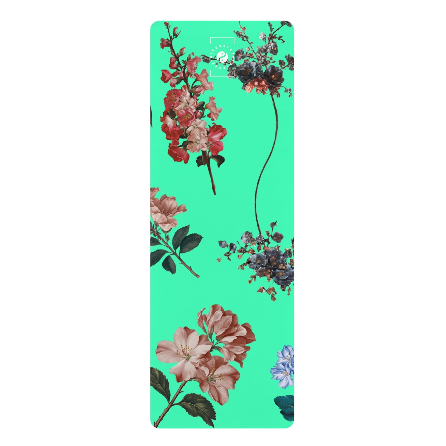 Botanicals on Turquoise - Yoga Mat