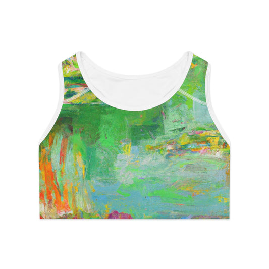 "Lily Aquarelle: Dusk Reflections" - High Performance Sports Bra