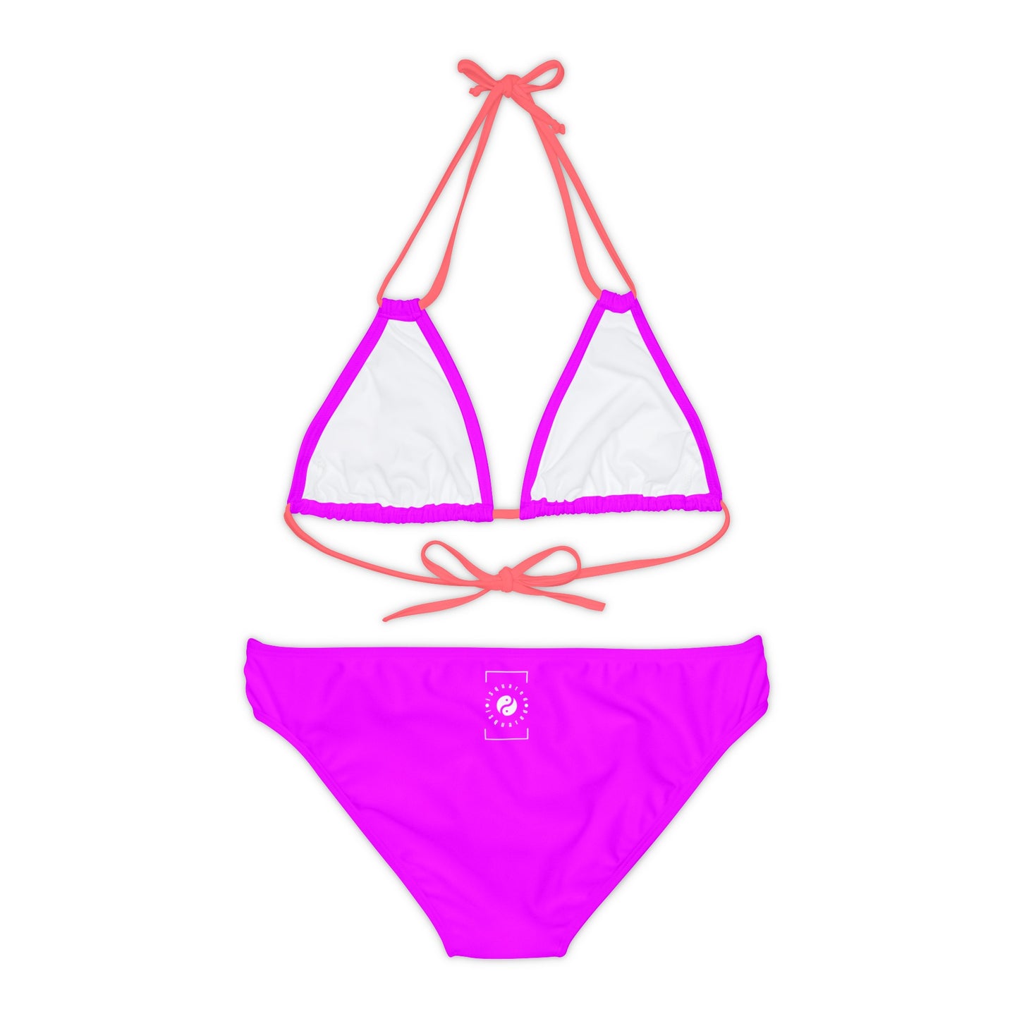 #f000ff Neon Purple - Lace-up Bikini Set