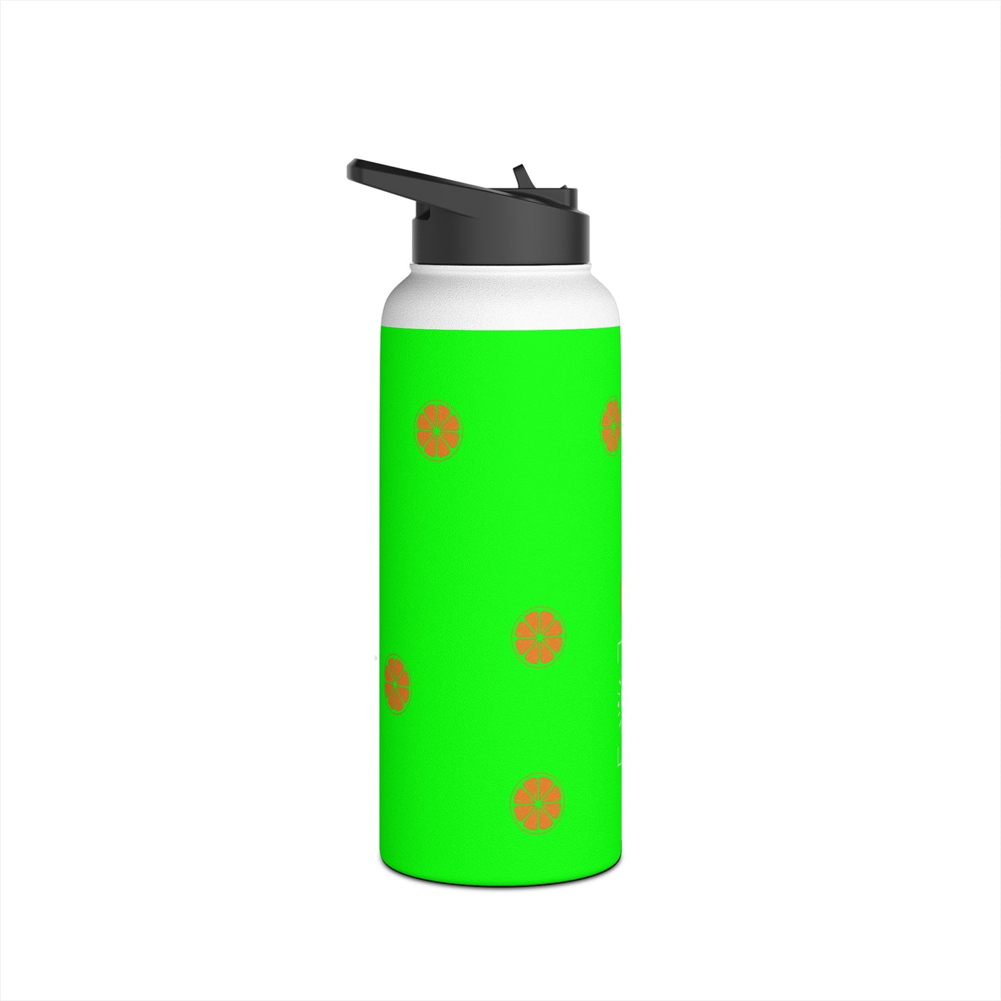 #05FD00 Lime Green + Mandarin - Water Bottle