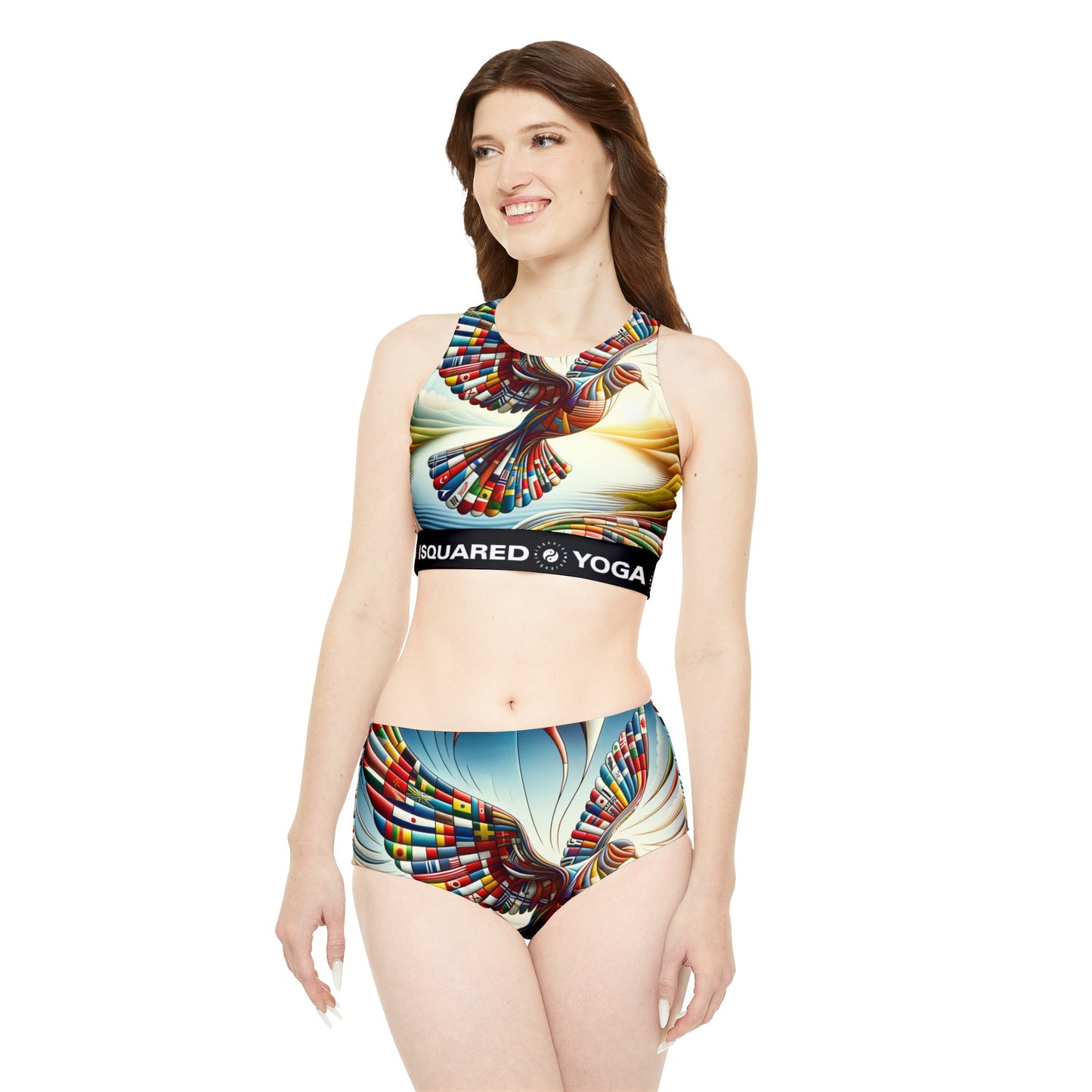 "Global Tapestry of Tranquility" - Hot Yoga Bikini Set