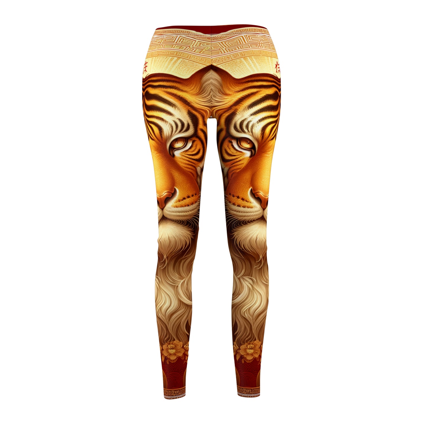 "Golden Majesty: Ascension of the Lunar Tiger" - Casual Leggings