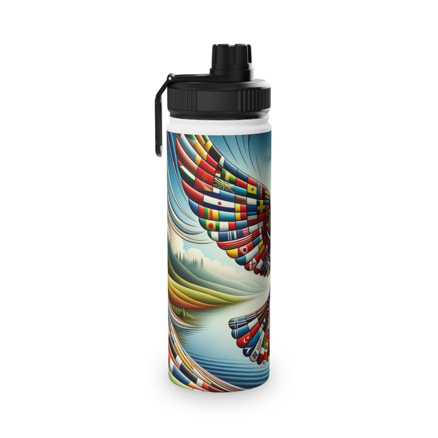 "Global Tapestry of Tranquility" - Sports Water Bottle