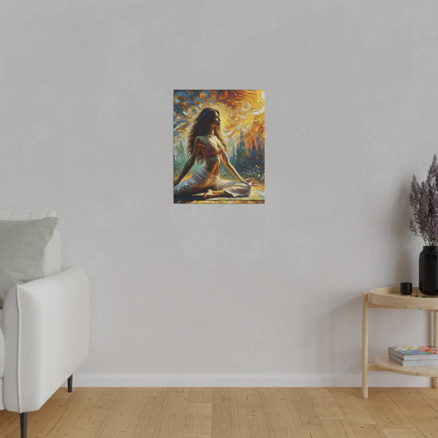 "Golden Warrior: A Tranquil Harmony" - Art Print Canvas
