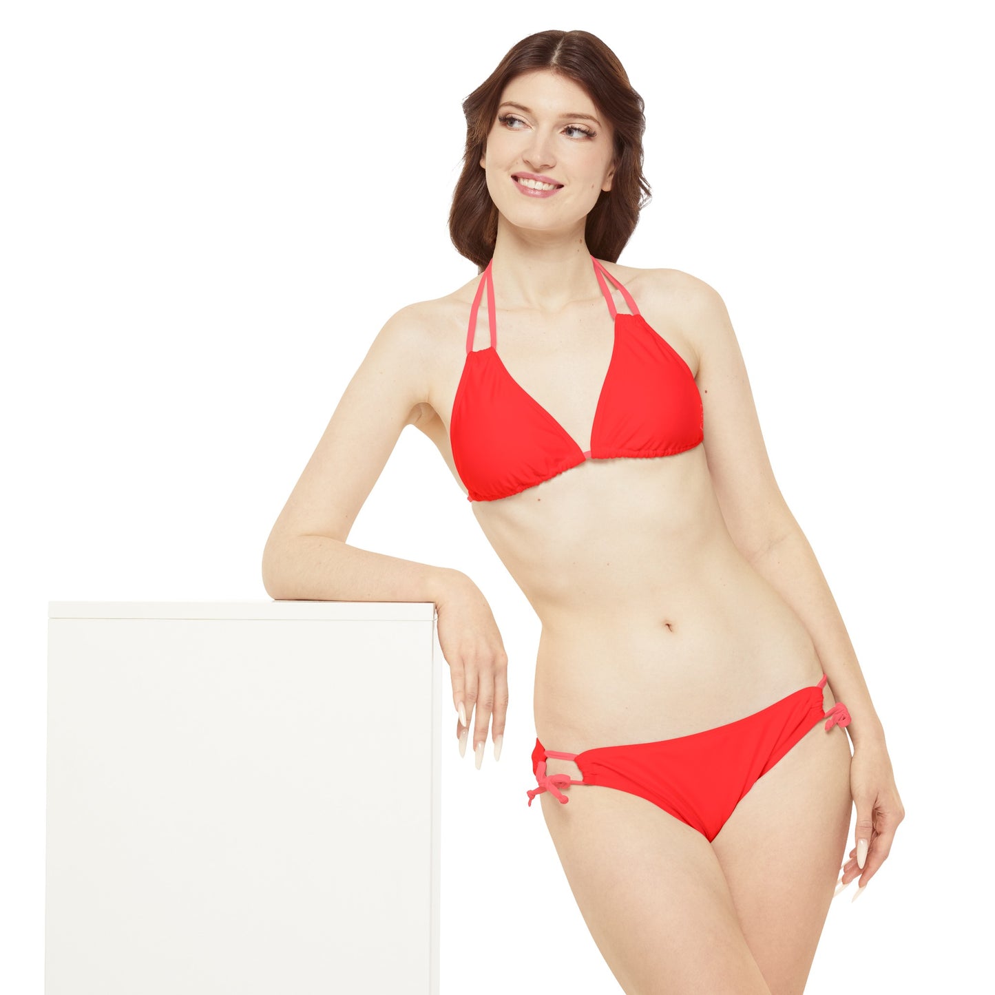 Rouge vif FF3131 - Ensemble bikini à lacets