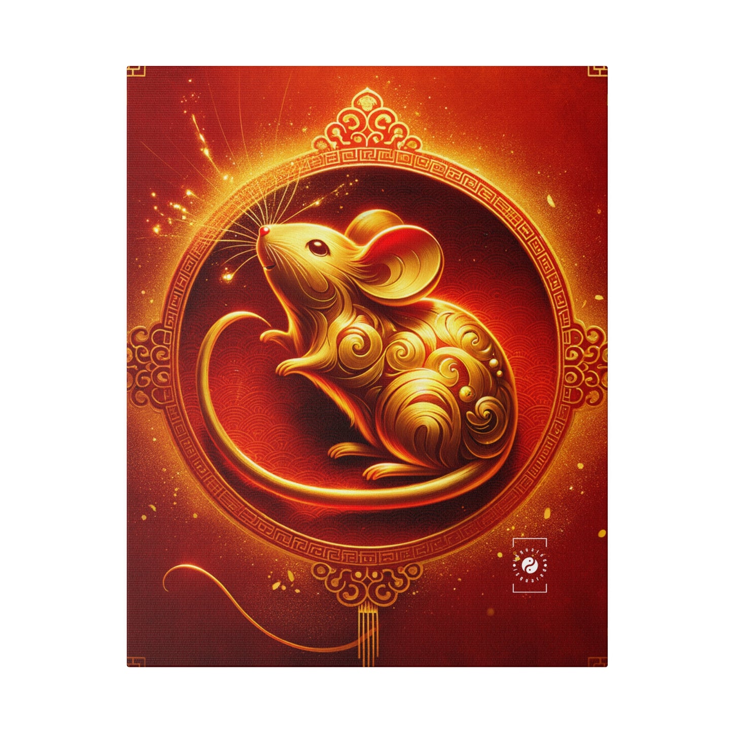 "Golden Emissary: A Lunar New Year's Tribute" - Art Print Canvas