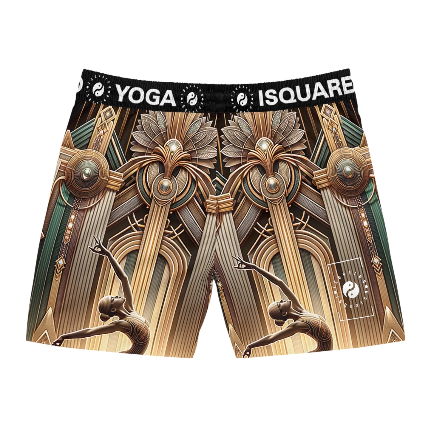 "Deco Serenity: A Fusion of Opulence and Zen" - Swim Shorts (Mid-Length) for Men