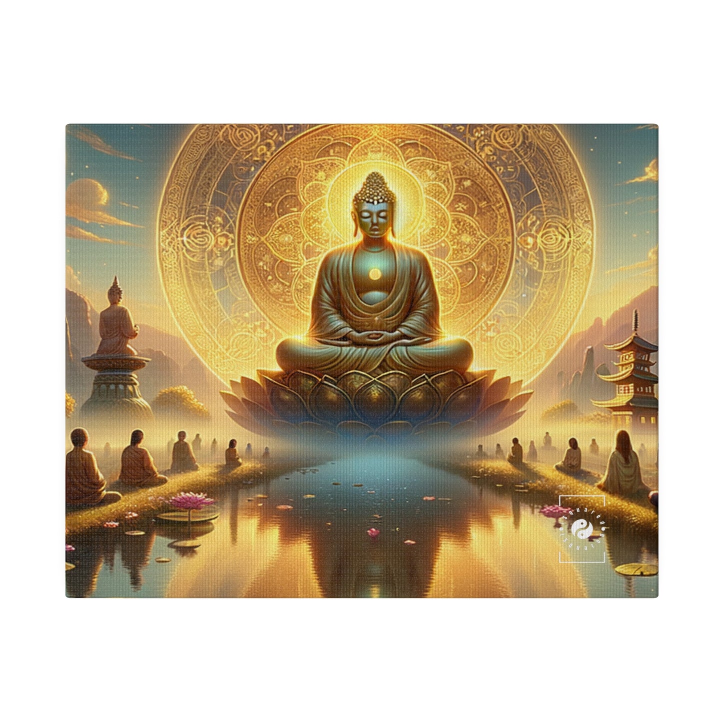 "Serenity in Transience: Illuminations of the Heart Sutra" - Art Print Canvas