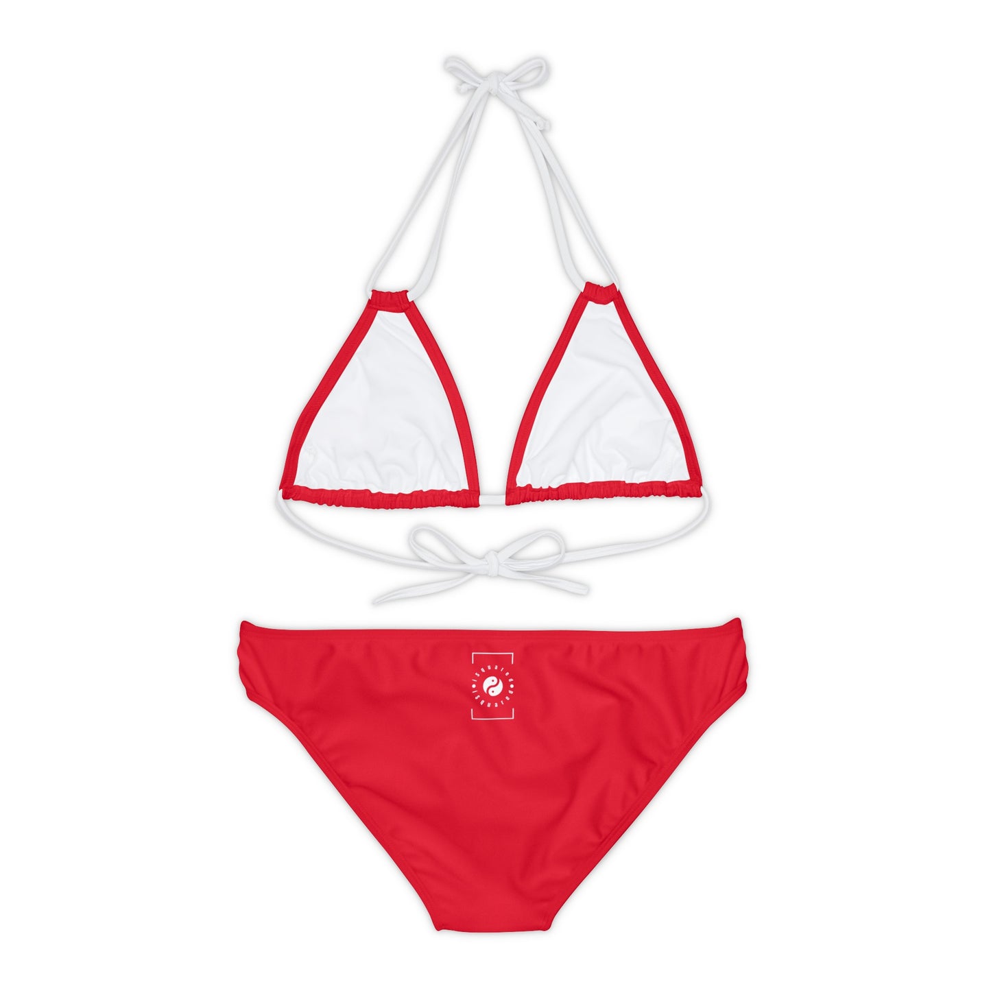 #D10927 Scarlet Red - Lace-up Bikini Set