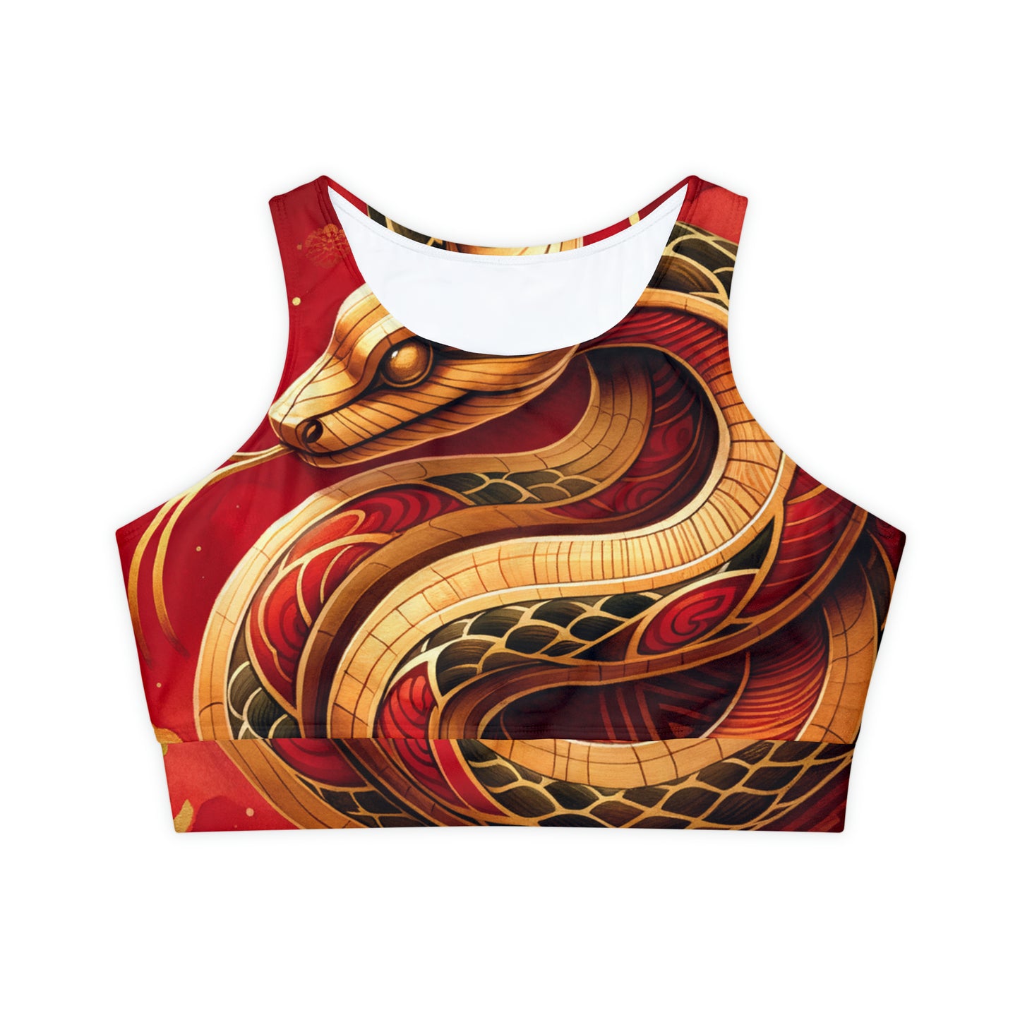 "Crimson Serenity: The Golden Snake" - Soutien-gorge de sport doublé et rembourré