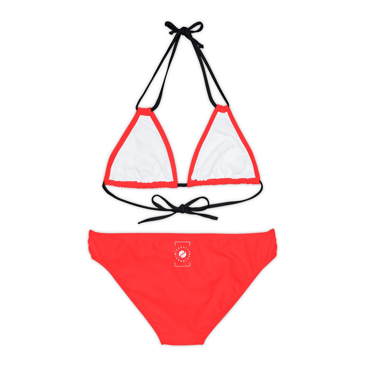 Bright Red FF3131 - Lace-up Bikini Set