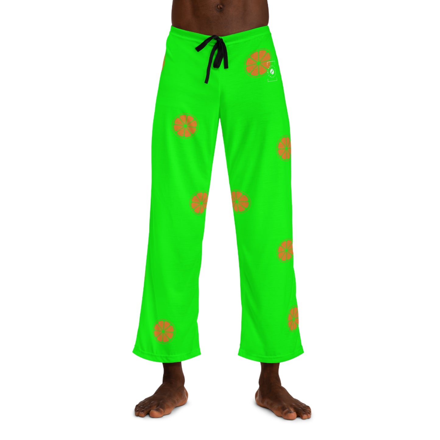 #05FD00 Lime Green + Mandarin - men's Lounge Pants