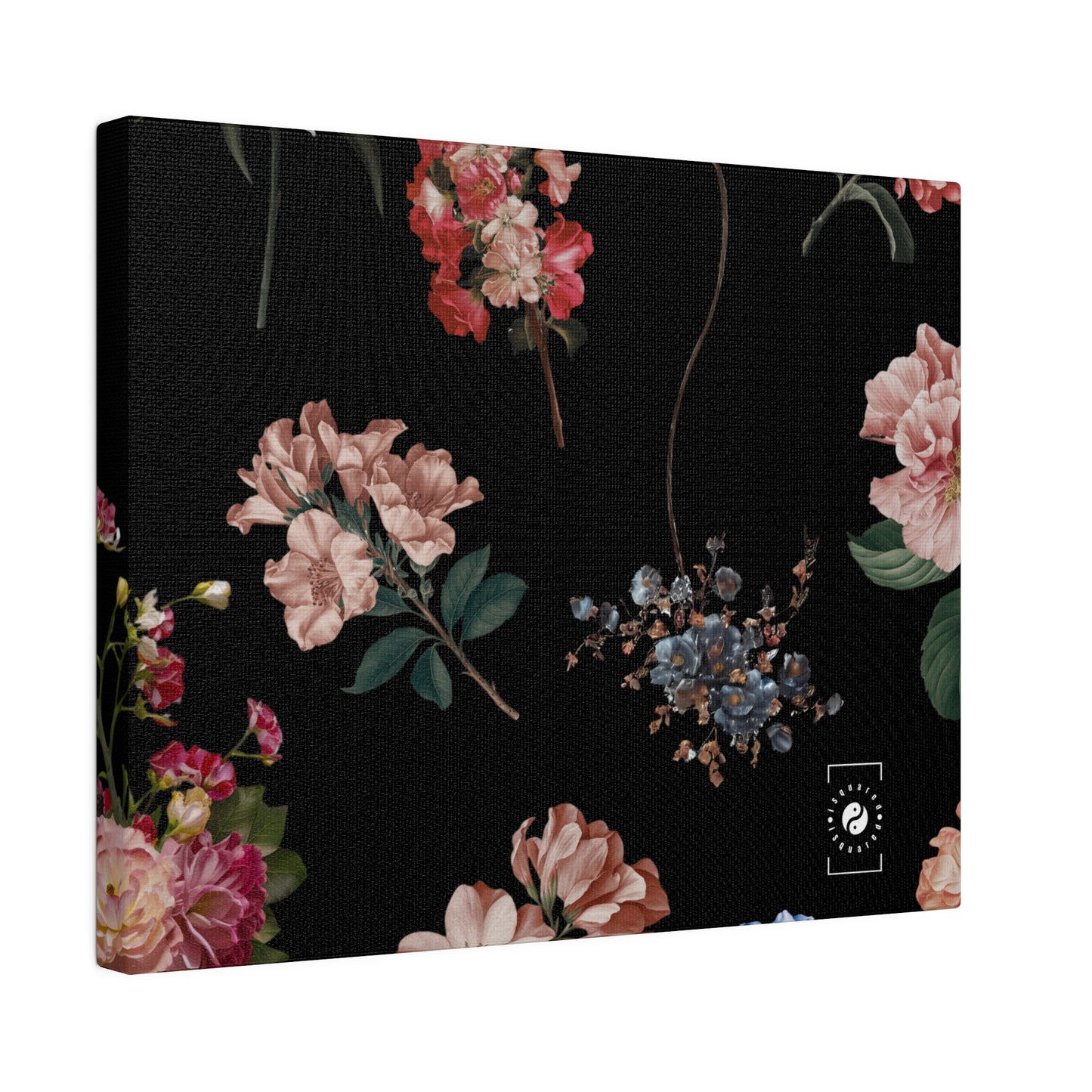 Botanicals on Black - Art Print Canvas