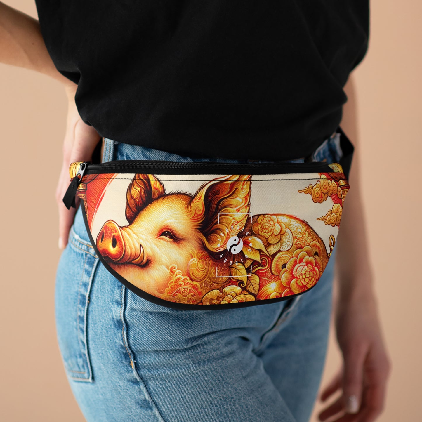 "Golden Prosperity: The Divine Boar Celebration" - Fanny Pack