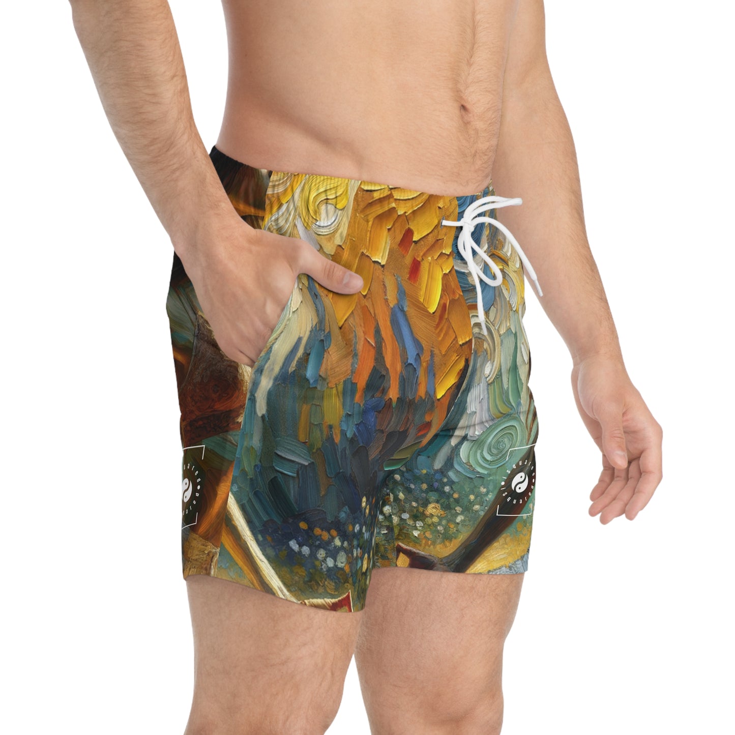 "Golden Warrior: A Tranquil Harmony" - Maillot de bain pour homme