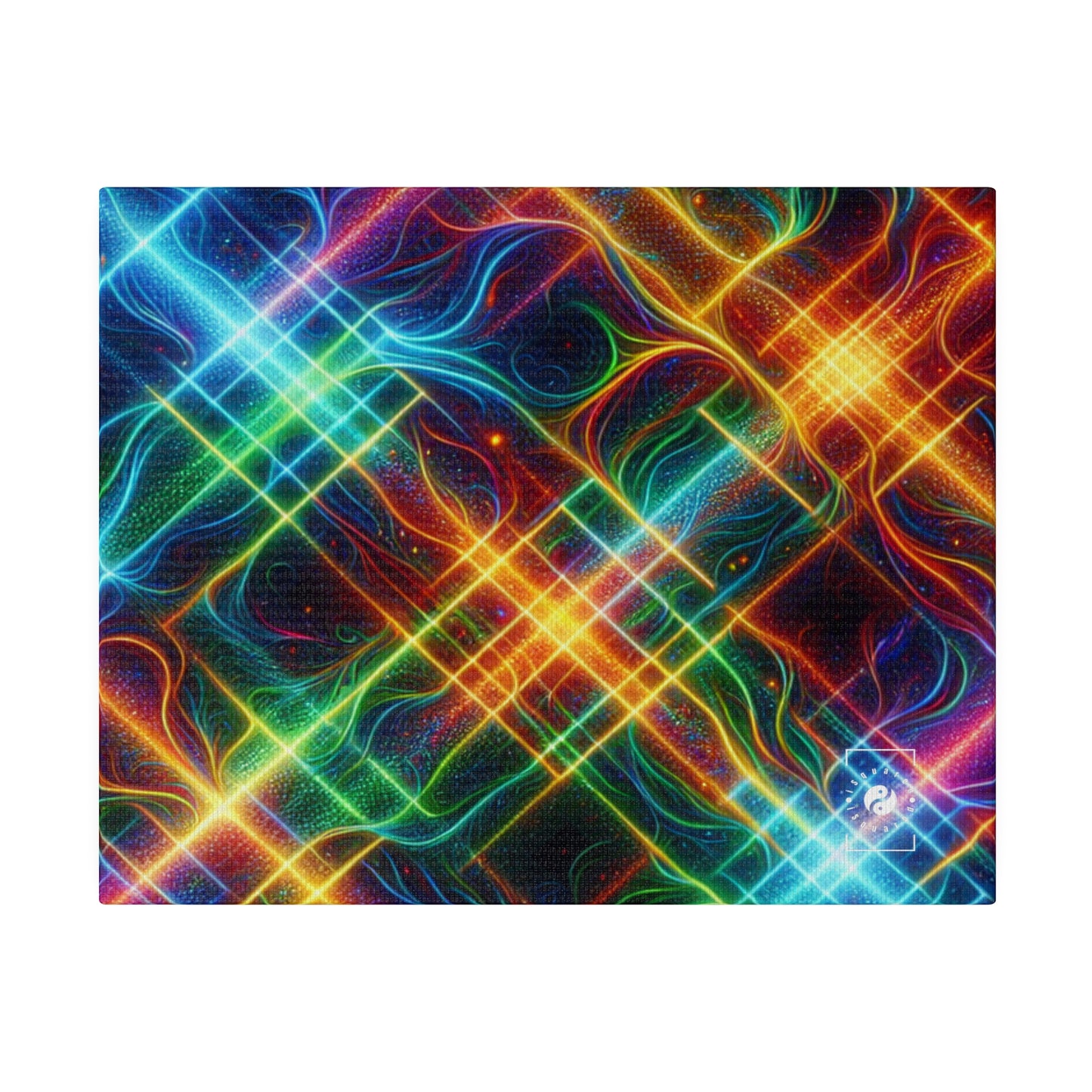 "Neon Plaid Luminosity Matrix" - Art Print Canvas