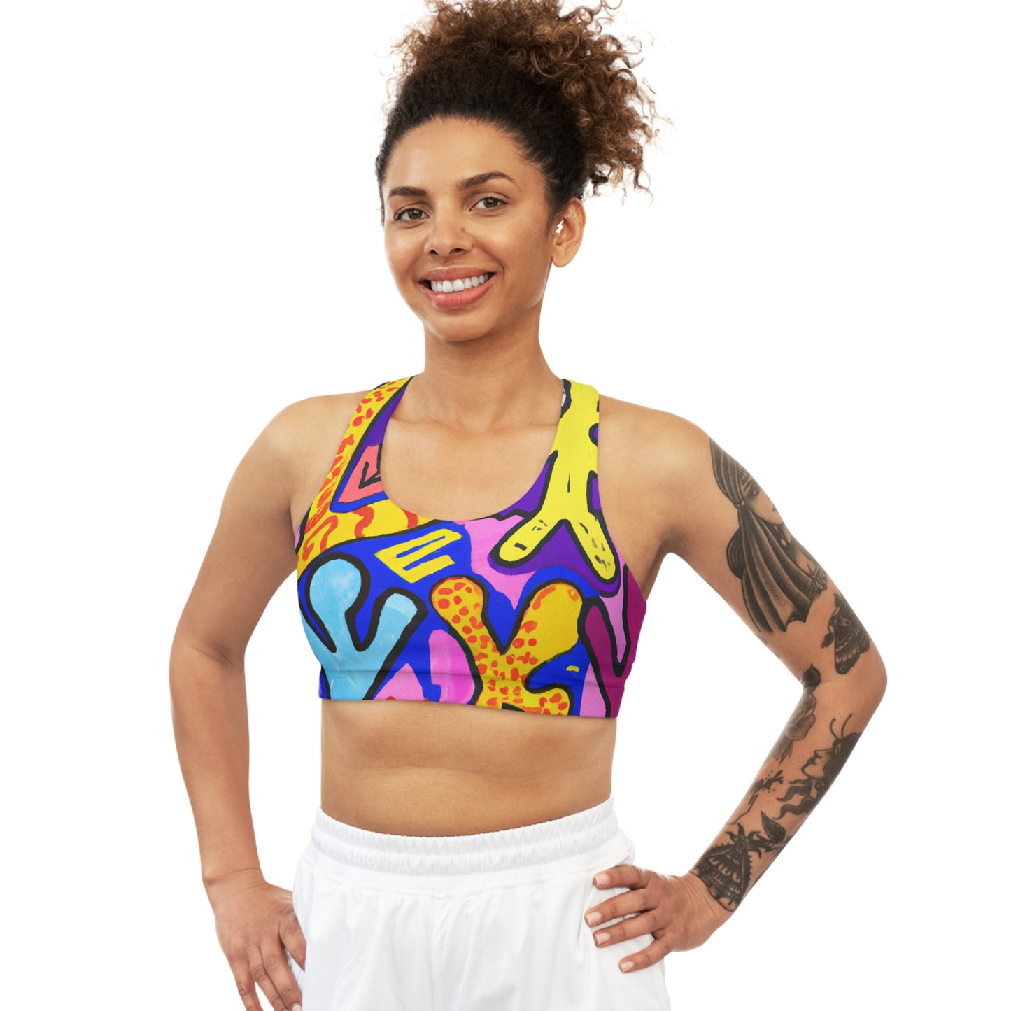 "Symbolic Jamboree" - Seamless Sports Bra