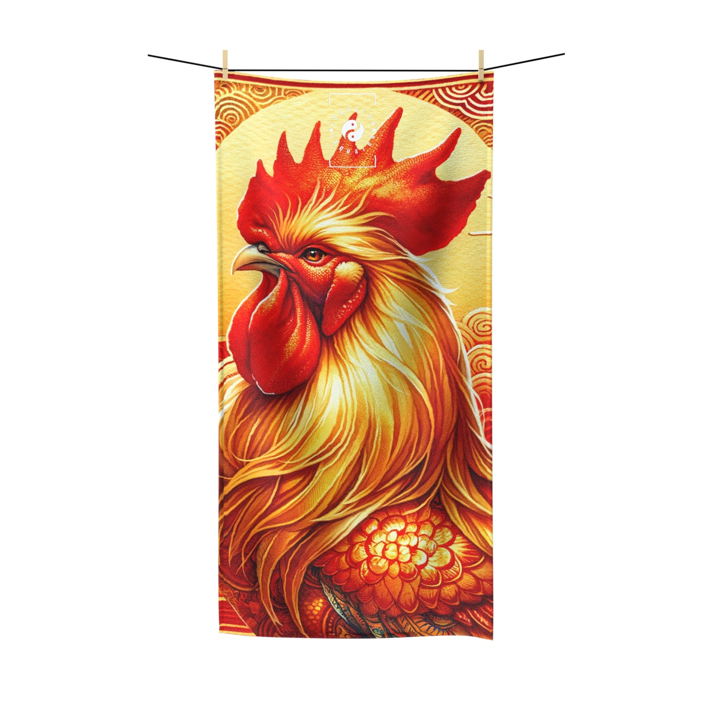 "Crimson Dawn: The Golden Rooster's Rebirth" - All Purpose Yoga Towel