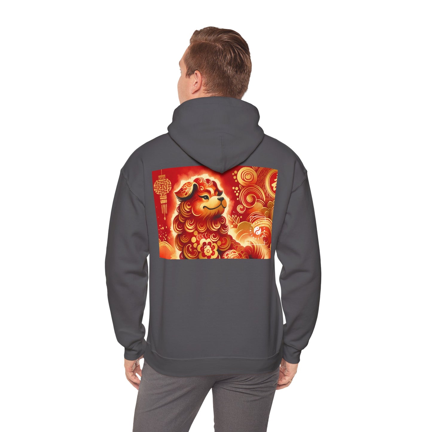 "Golden Canine Emissary on Crimson Tide: A Chinese New Year Odyssey" - Hoodie