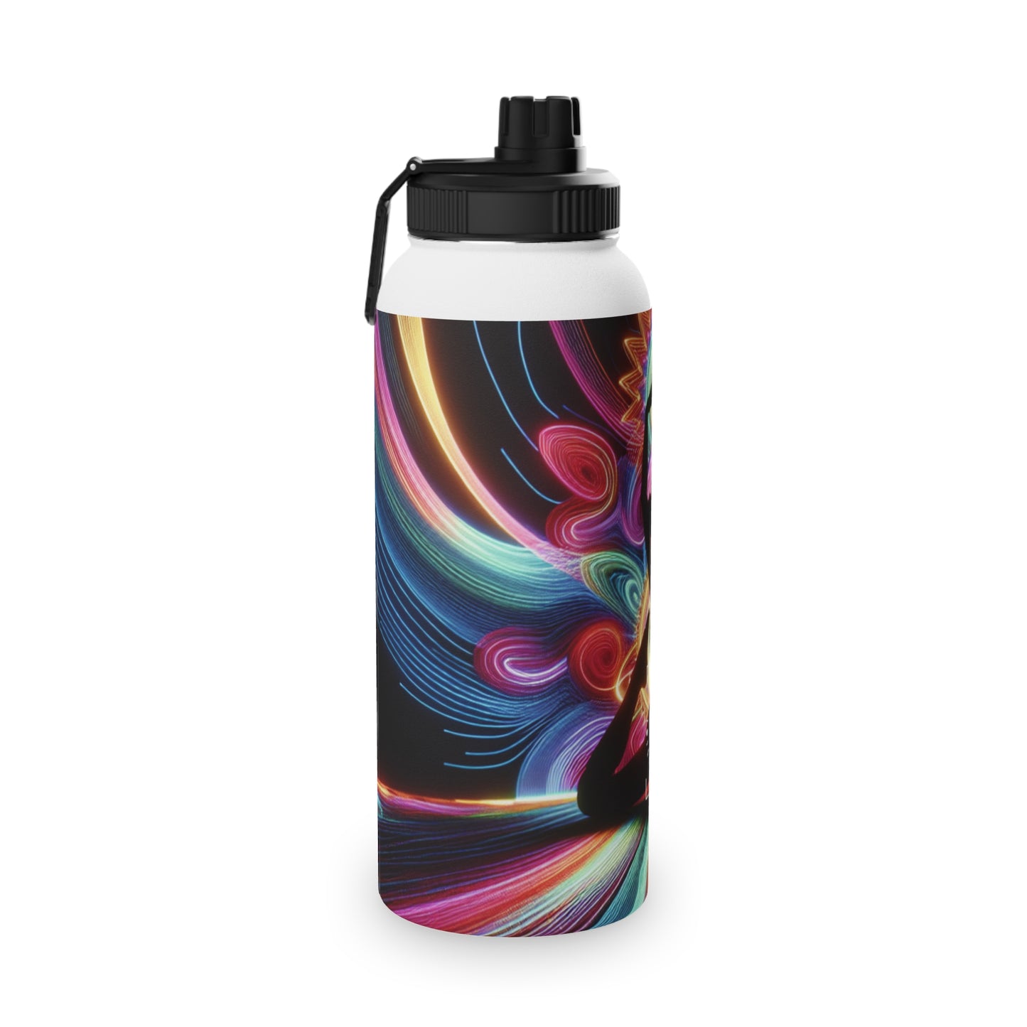 "Neon Zenith: Chromatic Balance" - Sports Water Bottle