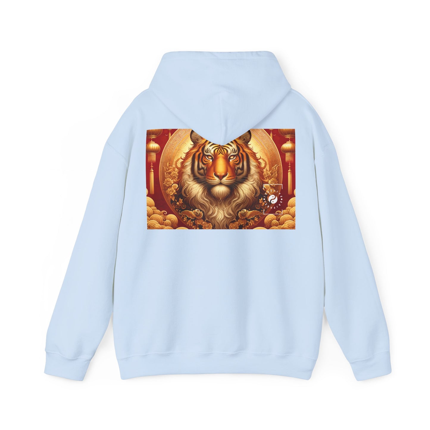 "Majesté dorée : Ascension du Tigre Lunaire" - Sweat à capuche 