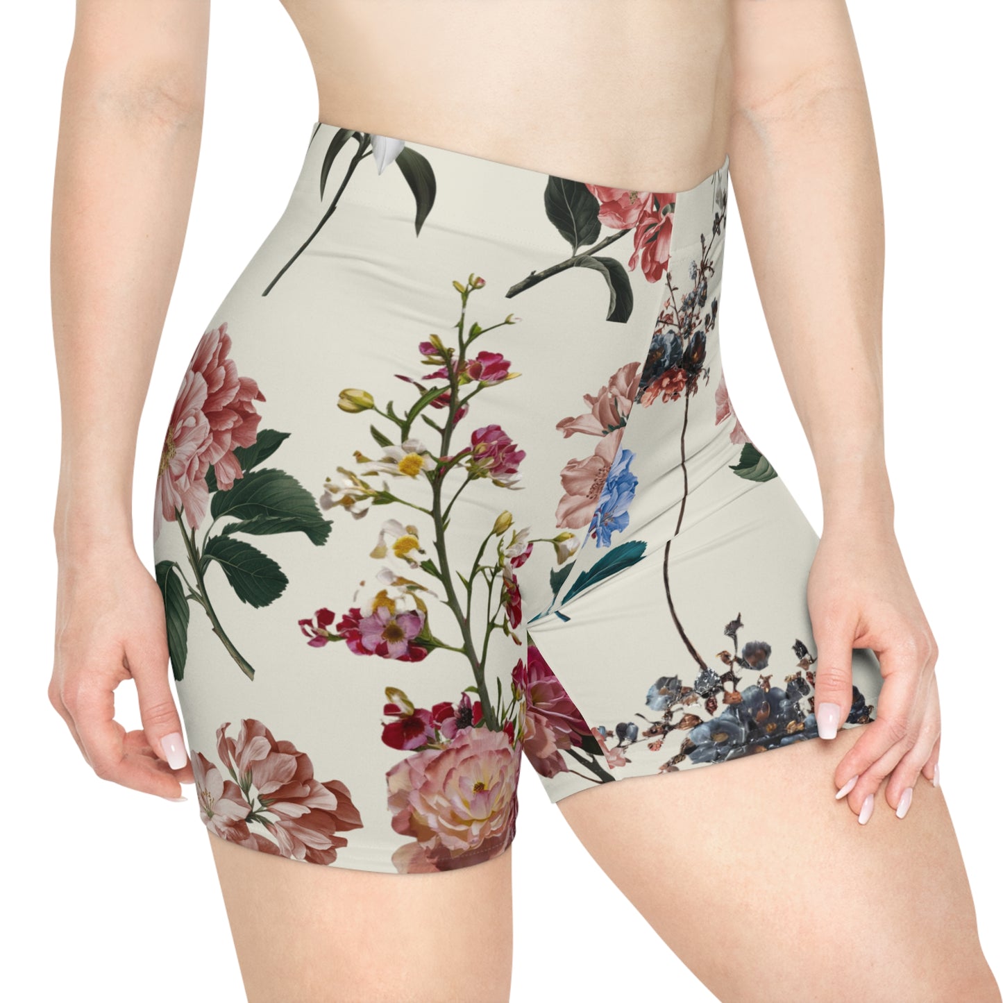 Botanicals on Beige - Hot Yoga Short