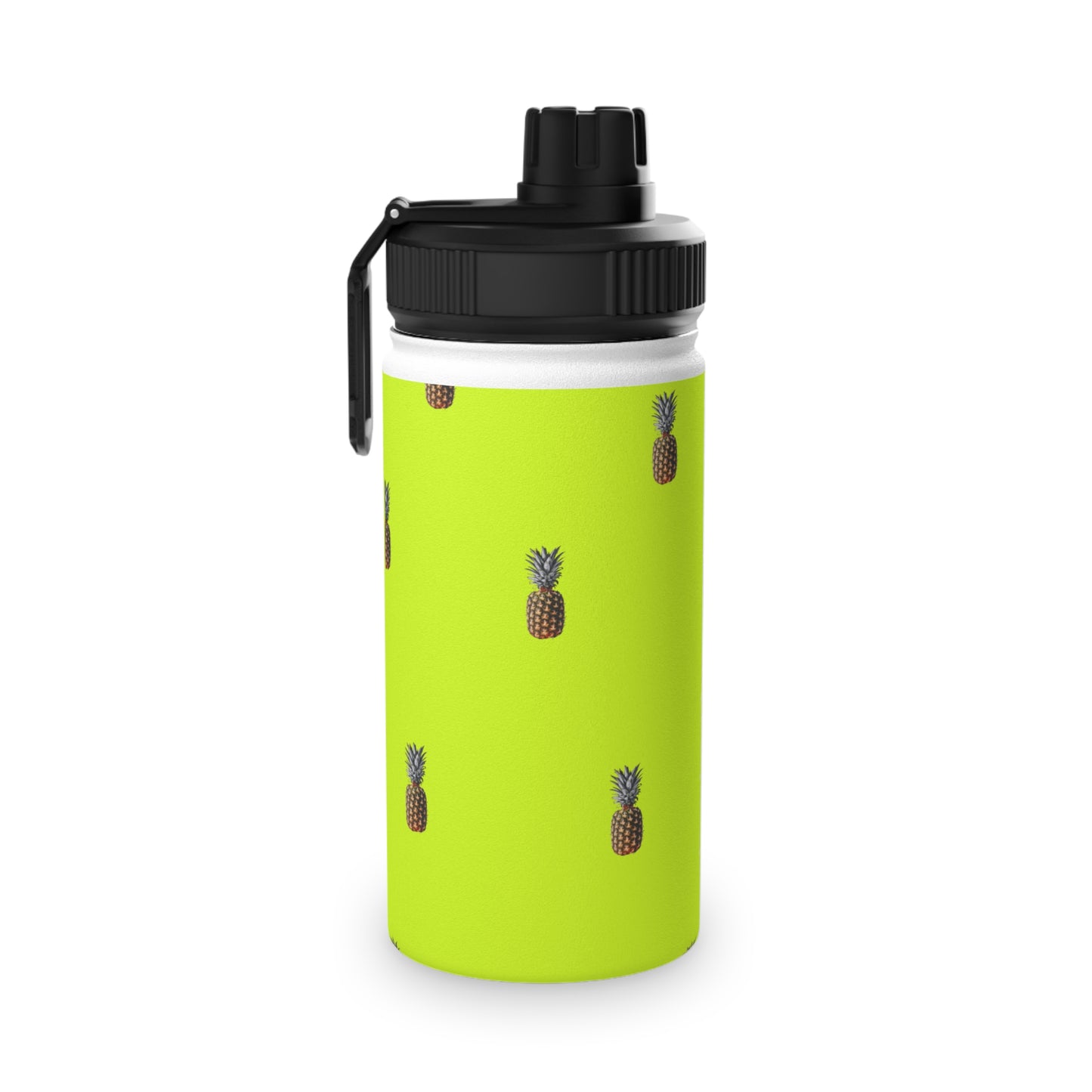 #D7FF11 Sharp Yellow + Pineapple - Sports Water Bottle