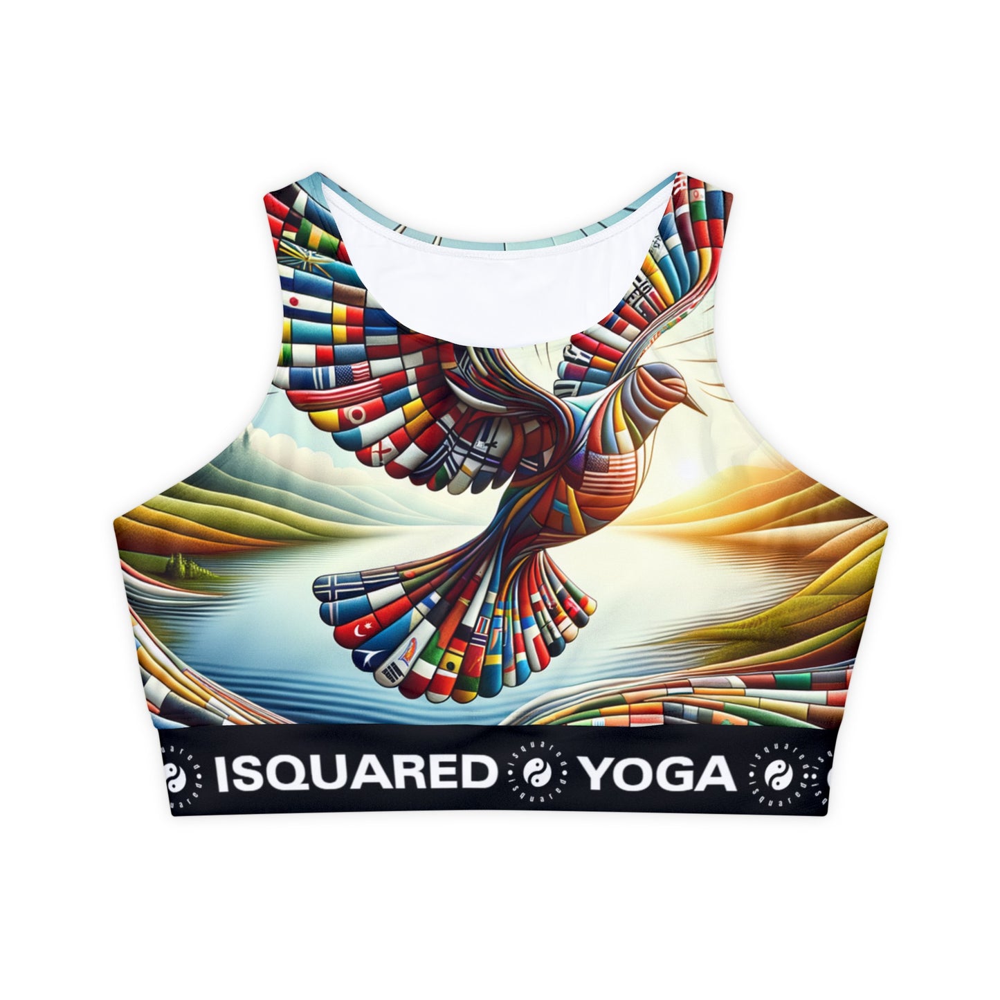 "Global Tapestry of Tranquility" - Lined & Padded Sports Bra