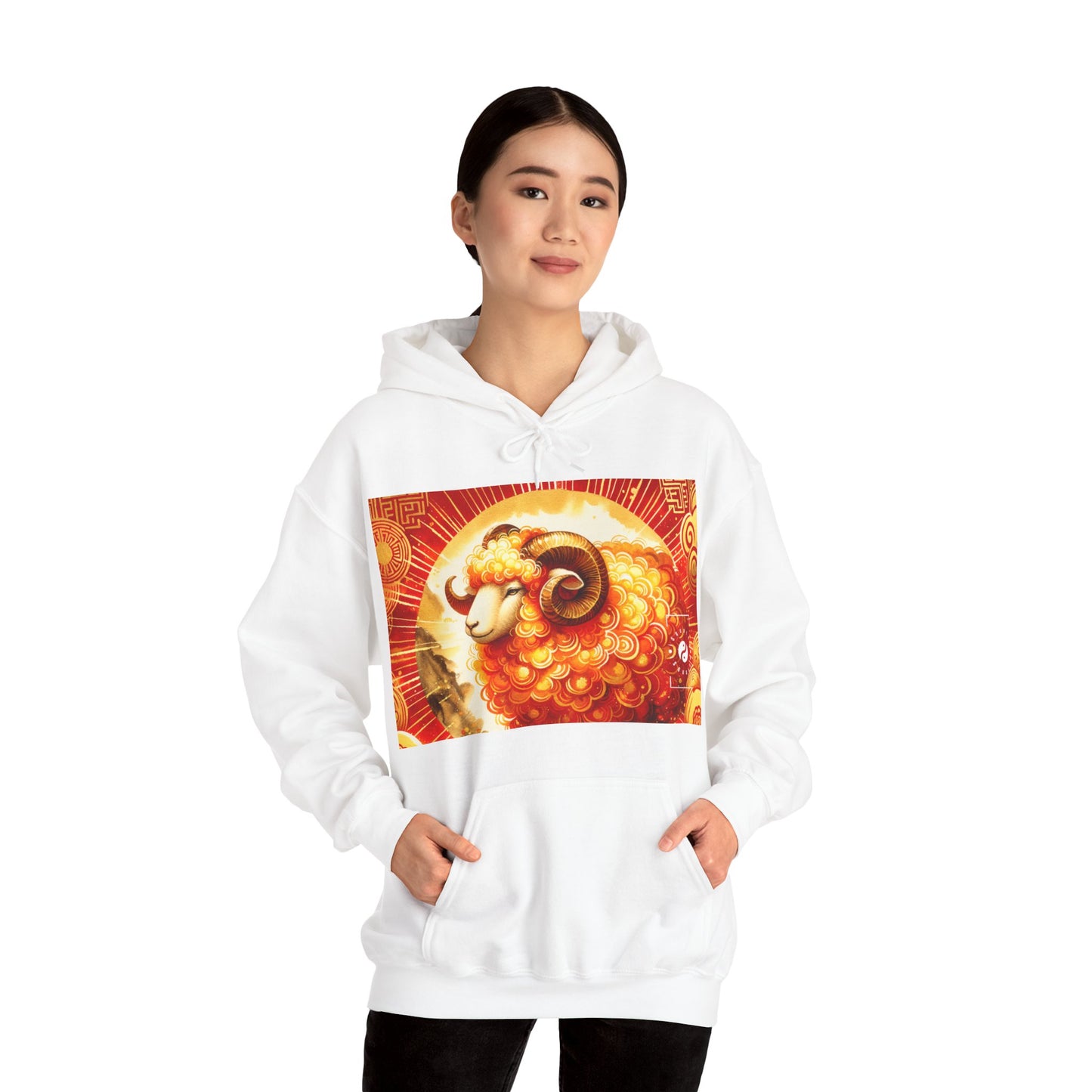 "Auspicious Gold of Divine Ewe: A Lunar New Year Revelry" - Hoodie