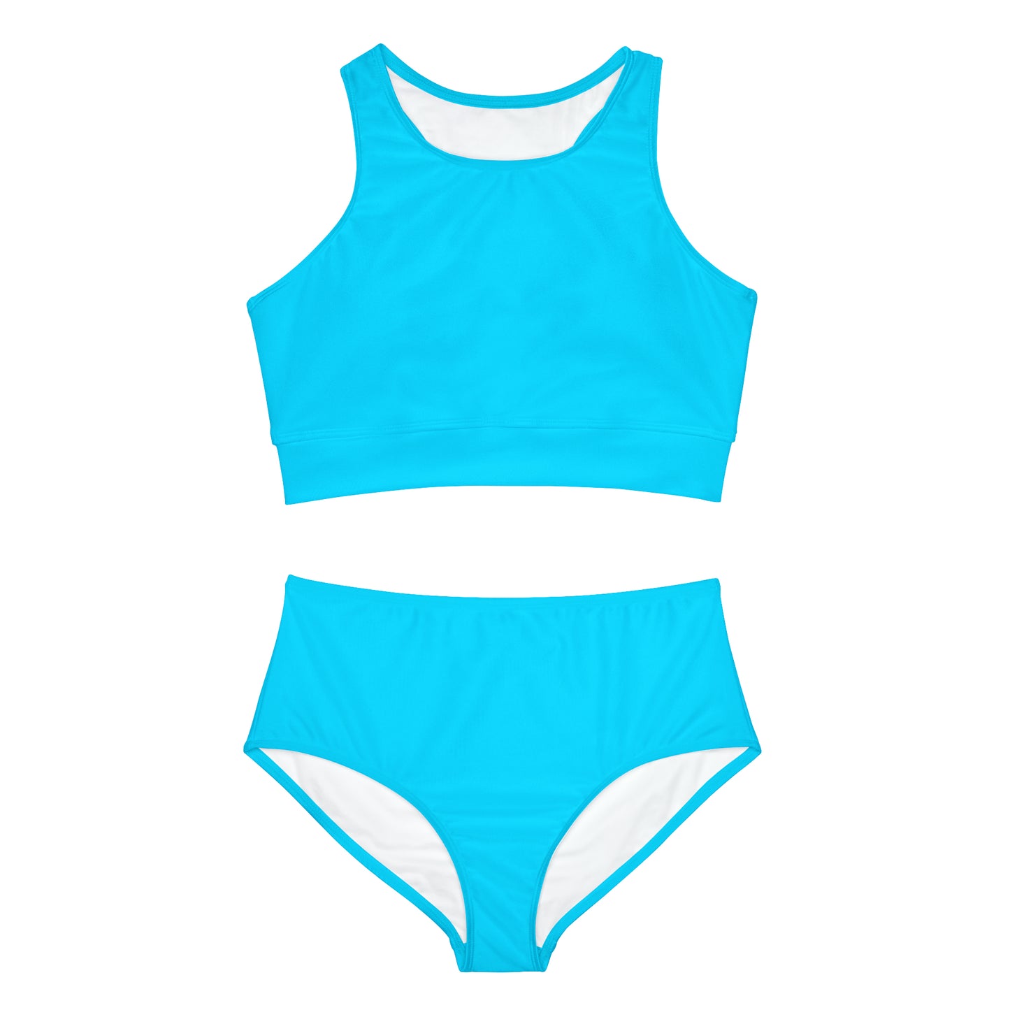 #04D9FF  Neon Blue - Hot Yoga Bikini Set