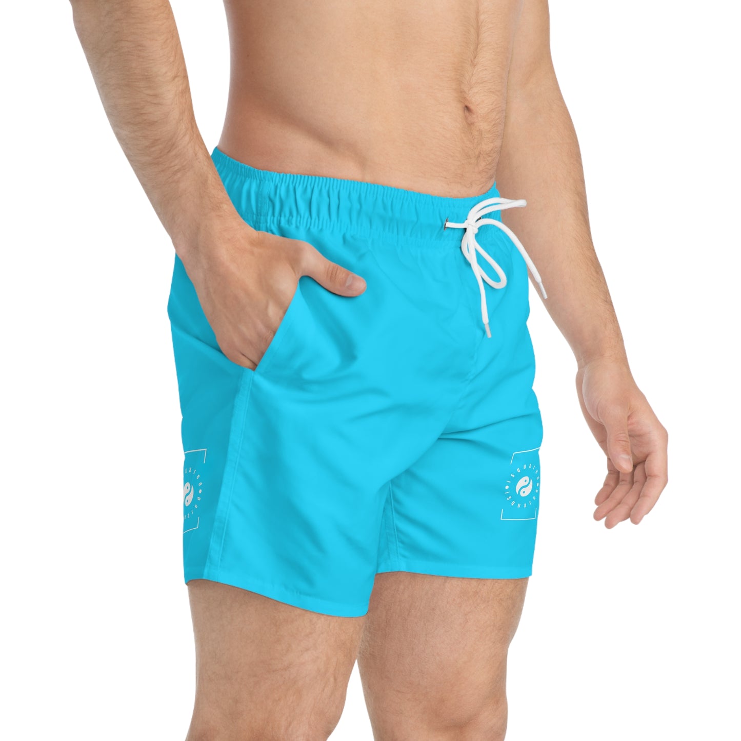 #04D9FF  Neon Blue - Swim Trunks for Men