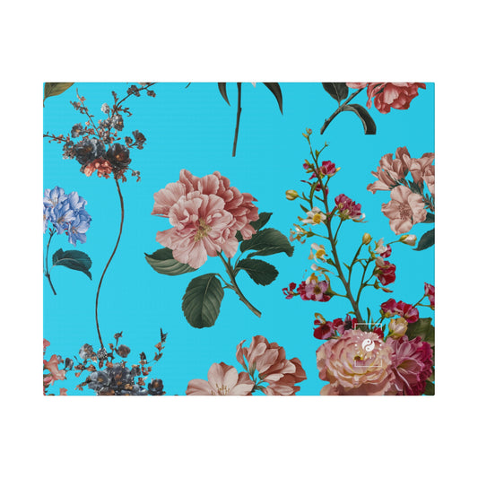 Botanicals on Azure - Art Print Canvas