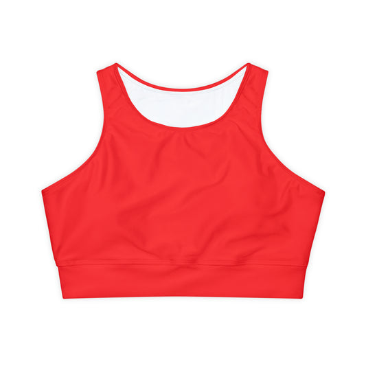 Bright Red FF3131 - Lined & Padded Sports Bra