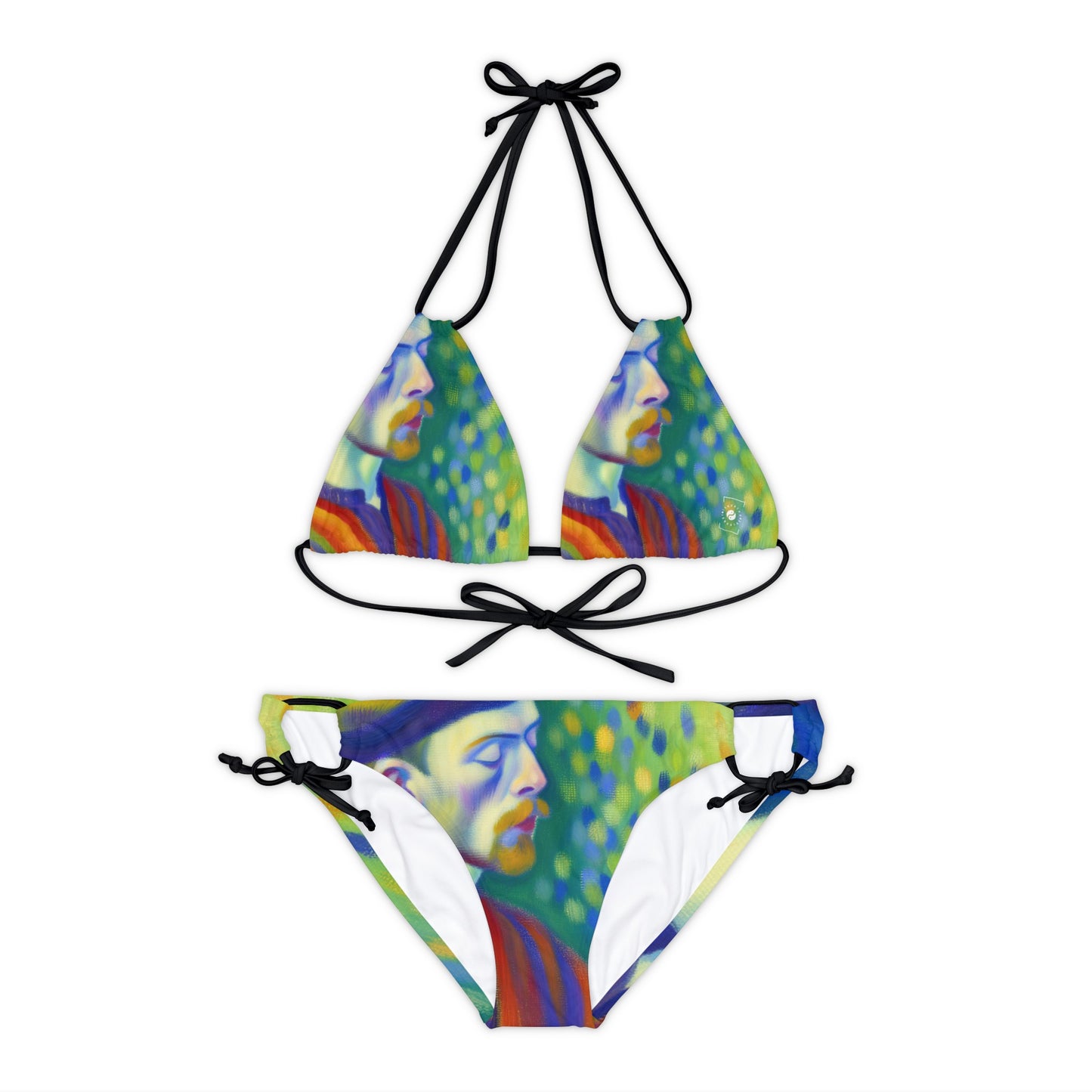 "Serene Resilience: A Frida's Solitude in hues" - Lace-up Bikini Set