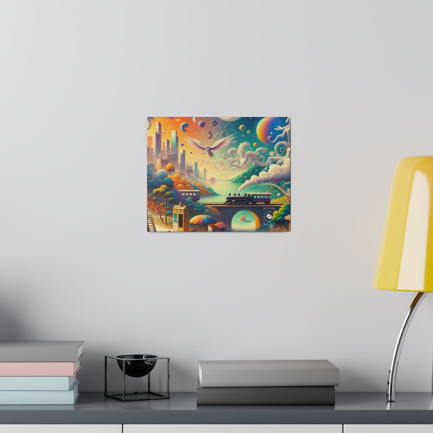 "Mirrors of Metaphor: A Murakami Odyssey" - Art Print Canvas