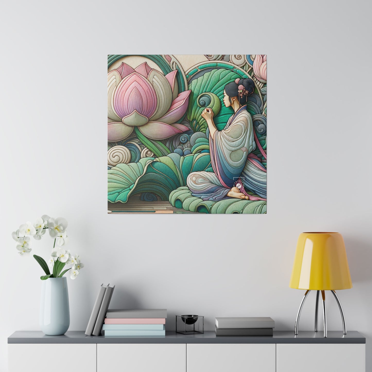 "Lotus Echo Serenity" - Art Print Canvas