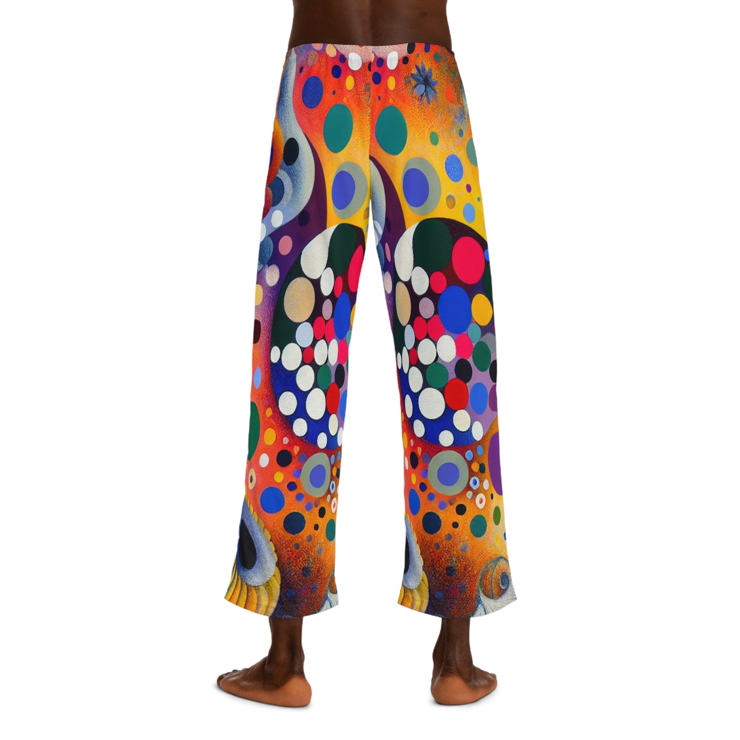 "Polka Petals in Yogic Surrealism: An Artistic Salute to Kusama and Kahlo" - men's Lounge Pants