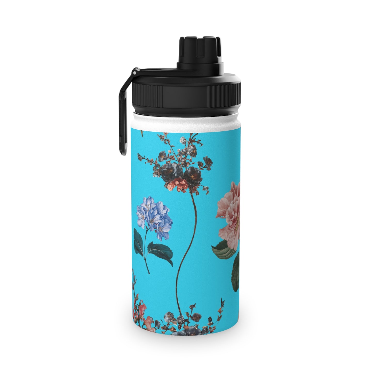 Botanicals on Azure - Sports Water Bottle