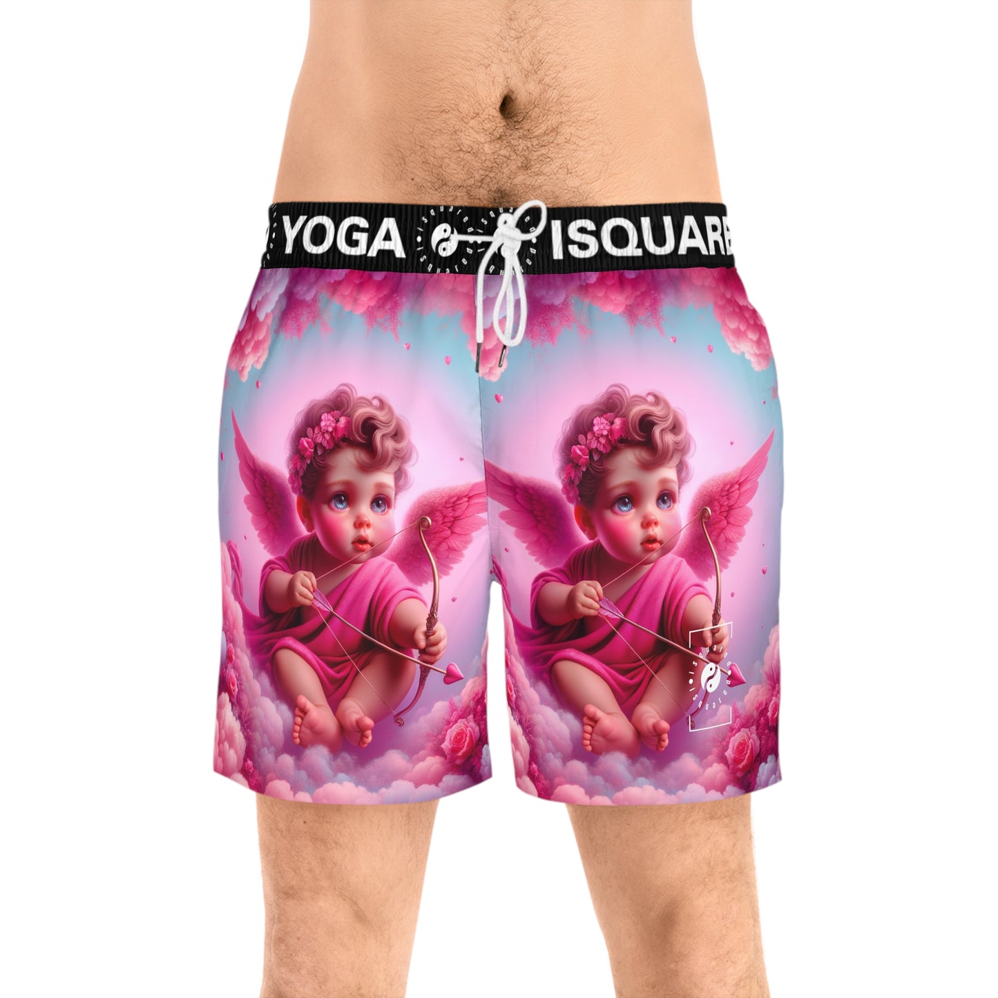 "Bold Blush: A Cupid's Love Affair" - Swim Shorts (Mid-Length) for Men