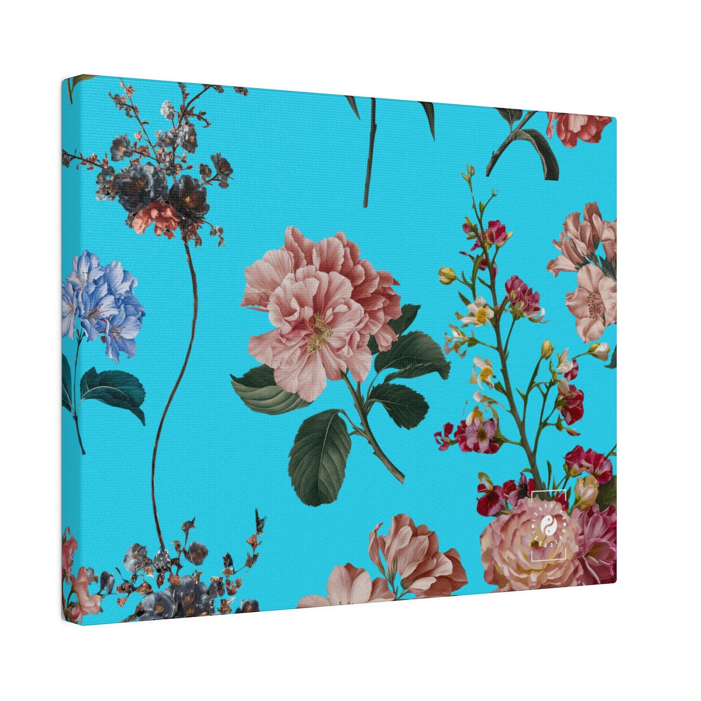 Botanicals on Azure - Art Print Canvas