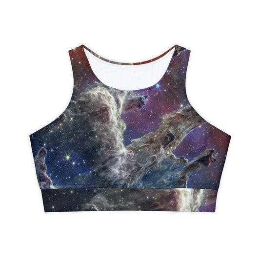 Pillars of Creation (NIRCam and MIRI Composite Image) - JWST Collection - Lined & Padded Sports Bra